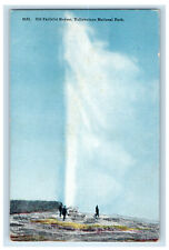 c1910 Old Faithful Geyser, Yellowstone National Park Antique Postcard picture