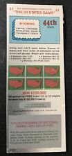 Wyoming  SV Instant NH Lottery Ticket,  issued in 1977 no cash value picture