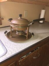 Manning Bowman Copper Chafing Dish/Stand/Platter. Antique. Perfection Burner picture