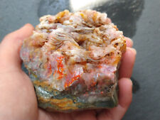 Vibrant Orange Seam Plume Agate - Indonesia - Stone Rough - Lapidary Cabbing #5 picture