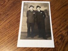 Antique RPPC  2~ Young Men Posing Formal Post Card picture