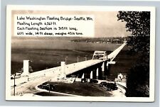Seattle WA, Lake Washington Floating Bridge, RPPC Washington Vintage Postcard picture