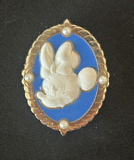 Minnie Mouse Cameo Pin Disney 2012 Walt Disney World Blue Gold Frame Pearls picture
