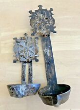 Dutch Synagogue Wall Scone 18th Century Extremely Rare Pewter Jewish Judaica Wow picture
