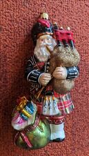 Scottish Highland Santa with Gifts, Glass Ornament, 7