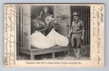 Louisville KY-Kentucky, Preparing Their Bed Camp Zachary Taylor Vintage Postcard picture