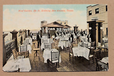 Old postcard ROOF GARDEN, THE ST. ANTHONY HOTEL, SAN ANTONIO, TEXAS picture