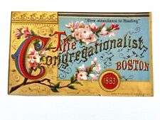 Victorian Trade Card 1883 The Congregationalist and Boston Recorder picture