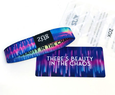 ZOX *THERE'S BEAUTY IN CHAOS* Silver Single Large Wristband w/Card NIP picture