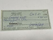 Jessica Lange Signed Canceled Check 1980 picture