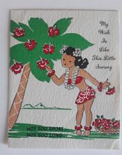 VINTAGE 1959 HAWAIIAN GIRL NOT TOO SHORT USED CARD CARD SIGNED picture