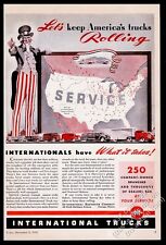 1941 Uncle Sam & USA map art International Harvester truck vintage print ad picture