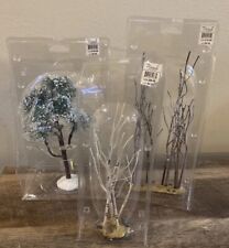 LEMAX Village Trees Lot Of 3 Birch 9” Stand Of Sycamore 10.5” Mountain Pine 9” picture