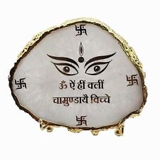 shri maa Kali Mantra on Natural Agate Stone with Gold Electroplating on Border picture
