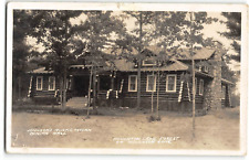 RPPC JOHNSON'S RUSTIC TAVERN Dining Hall Houghton Lake Forest MI c1930s Postcard picture