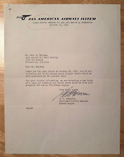 Pan American Airways System - 1946 Seattle, Washington vintage business letter picture