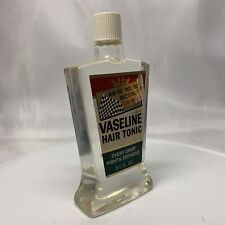 VINTAGE 1960s VASELINE Hair Tonic GLASS BOTTLE 5 1/2 fl OZ NOS INDY 500 picture