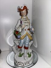 Vtg Gilt Porcelains Figurine Young Man 12”Tall picture