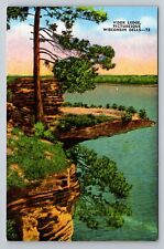 Visor Ledge Picturesque Wisconsin Dells Antique Unposted Linen Postcard picture