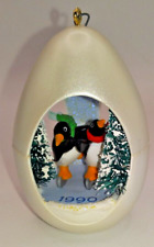 Hallmark Keepsake Ornament “WINTER SURPRISE” Penguins Skating 1990 With Box picture