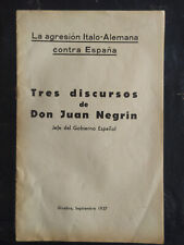 Spanish War: Speech by Juan Negrin in Exile in London - September 1937 - picture