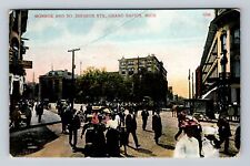 Grand Rapids MI-Michigan, Monroe & So Division Streets Vintage c1910 Postcard picture