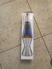 Lava the Original 14.5-Inch Silver Base and Cap Lamp with Blue Liquid Orange Wax picture
