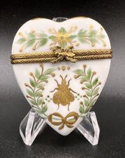 Limoges Laure Selignac “Empire Heart” Gold Gilded Peint Main Porcelain Ring Box picture