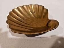 Vintage 1970s brass shell dish bowl picture