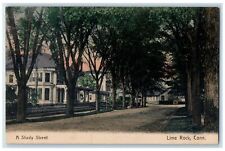 c1905's A Shady Street Lime Rock Connecticut CT Unposted Handcolored Postcard picture