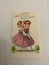 Vintage 1950's Happy Birthday Sweet Sister Greeting Card  picture