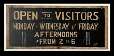 VINTAGE ORIGINAL TOUR SIGN QUEENS COUNTY NY OLD QUAKER FRIENDS MEETING HOUSE picture