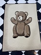 Vintage Biederlack Teddy Bear Reversible Blanket Made In USA 52