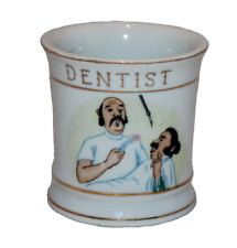 vintage antique occupation DENTIST cup shaving mug gold trim picture