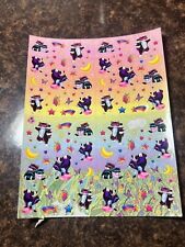 Vintage RARE Lisa Frank Raccoon Family Sticker Sheet S697 READ Animals Star Moon picture