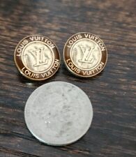 LOUIS VUITTON 20 MM ROUND BROWN AND GOLD BUTTONS 20 MM 2 PC SET picture