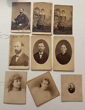 Carte De Viste CDV Photographs Lot 9 Children Men Women 1800s picture