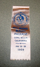 Vintage 1959 Miss Universe Beauty Pageant Long Beach California Copper Ribbon picture