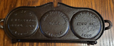 1889 Mrs. Shaeffer's Cast Iron Flip Flop Three Pancake Cake Griddle Canton, OH picture