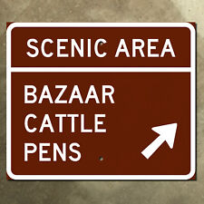 Kansas Bazaar Cattle Pens highway marker road guide sign scenic area brown 18x15 picture