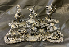 Michael Ricker Pewter Casting 6pc Bunny Band And Stand 1994 - 1997 picture