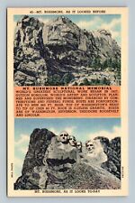 Postcard Mt. Rushmore, As It Looked Before & As It Looks Today picture