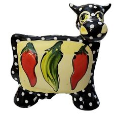 Anatoly Turov Cow Figurine Chili Peppers Signed Hand Painted Ceramic 6