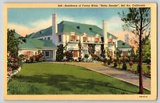 Postcard Residence of Fanny Brice - Baby Snooks - Bel Air California picture