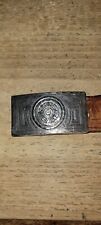 Vintage .925 Sterling Silver Aztec Mayan Indian Calendar Stone Belt Buckle MEX picture