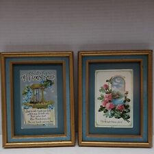Pair (2) Antique Vintage (1910, 1911) Friendship Postcards with Matching Frames picture