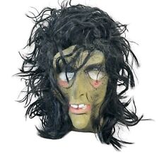 Vtg Topstone Rubber Halloween Scary Witch Lady Mask Monster Zombie Black Hair picture