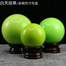 80mm Glow In The Dark Stone Green Luminous Quartz Crystal Sphere Ball +Stand picture