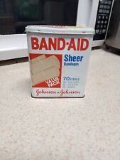 Vintage Band-Aid Sheer Strips Tin Box Package Bandages Advertising First Aid picture