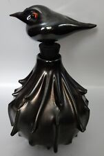 Hand Blown Art Glass Perfume Bottle/Bottle With Crow Stopper Dated/Signed picture